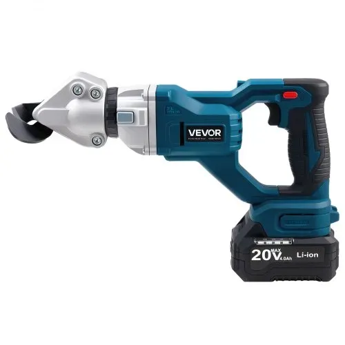 VEVOR Akku Metallschere, Blechschere mit 360°-Schwenkkopf, Doppelklingen, 220 VAC 20 VDC, schneidet 1,22 mm verzinkten Stahl, 1 mm Edelstahl, Aluminium, Kunststoff, Karton, 25000 U/min – Bild 8