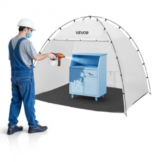 VEVOR tragbares Lackierkabinenzelt (233x172x190 cm Arbeitsbereich) Sprühfarbenzelt für Sprühmalerei, wasserfeste Farbkabine mit integriertem Boden & aufrollbarer Tür für Schränke Stühle Tische VEVOR tragbares Lackierkabinenzelt (233x172x190 cm Arbeitsbereich) Sprühfarbenzelt für Sprühmalerei, wasserfeste Farbkabine mit integriertem Boden & aufrollbarer Tür für Schränke Stühle Tische