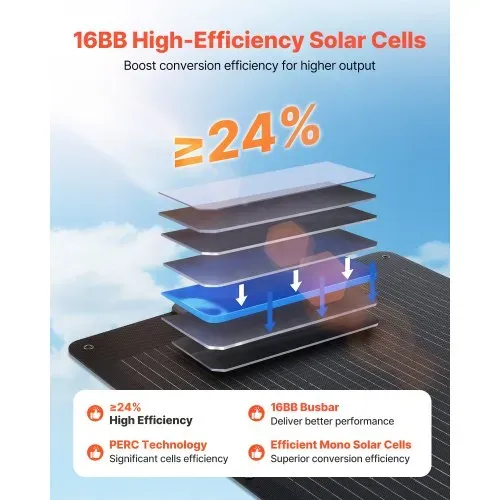VEVOR Faltbares Solarpanel 100 W, Tragbares Solarladegerät 24% Hocheffizienz, Monokristallines Solarmodul mit MC4-Ausgang, USB-A-, Typ-C- & DC-Anschlüssen, IP65, für Powerstations, Camping, Wandern – Bild 3