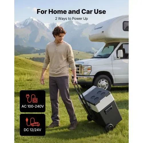 VEVOR Kompressor Kühlbox 50 L, Auto Kühlschrank mit Griff, App-Steuerung & Rädern, 12 V/24 V DC, 100–240 V AC, -22 °C bis 10 °C, Elektrische Gefrierbox für LKW, Van, Wohnmobil, SUV & Camping – Bild 4