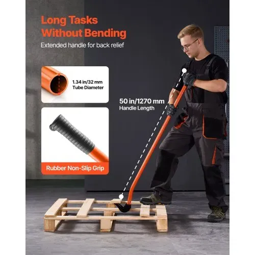 VEVOR Lattenheber 907kg Tragkraft, 1371mm Palettenbrecher mit Rutschfestem Griff, Paletten-Buster aus Kohlenstoffstahl, Brechstange für Dach Deckbretter, Abbruchwerkzeug für Lager Baustelle Werkstatt – Bild 4