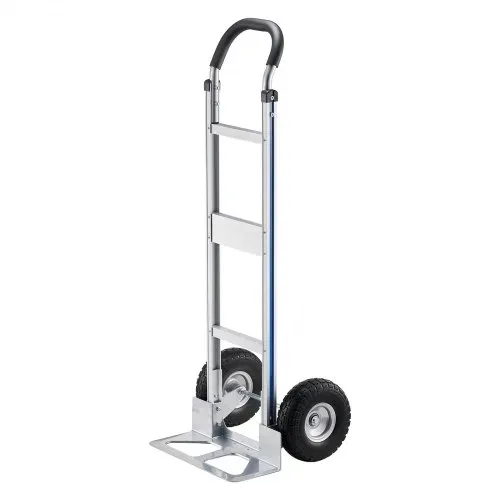 VEVOR Sackkarre, 227 kg Tragkraft, Schwerlast-Transportkarre mit Griff, Handkarre aus Aluminiumlegierung mit Zurrgurt, Stapelkarre für Umzüge nach Hause, ins Büro, ins Lager, 480x500x1340 mm – Bild 8