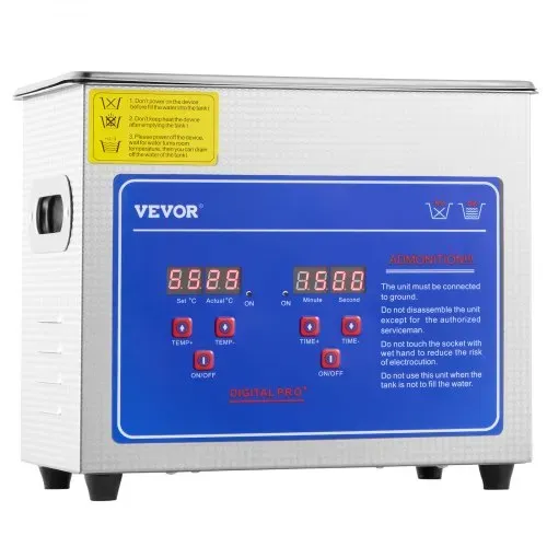 VEVOR Professioneller Ultraschallreiniger, 2,85 L Ultraschall-Schmuckreiniger mit digitalem Timer und Heizung, Edelstahl-Industrie-Schallreiniger 40 kHz für Brillen, Uhren, Ringe, Kleinteile – Bild 9
