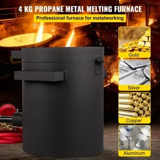 VEVOR Propan Schmelzofen 4 KG, Gas Metall Schmelzofen Propan Ton Grafit Tiegel, Schmiedeofen für Edelmetall Schmelzpunkt 1350 °C, Ofenboden 20 mm, Schmelzzeit 10 min, 2,54 cm Keramikfaser feuerfest VEVOR Propan Schmelzofen 4 KG, Gas Metall Schmelzofen Propan Ton Grafit Tiegel, Schmiedeofen für Edelmetall Schmelzpunkt 1350 °C, Ofenboden 20 mm, Schmelzzeit 10 min, 2,54 cm Keramikfaser feuerfest