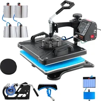 VEVOR 10 in 1 Hitzepresse 38 x 30 cm Transferpresse Schwarz Heißpresse Textilpresse Multifunktionale Sublimations-T-Shirtpresse Becherpresse VEVOR 10 in 1 Hitzepresse 38 x 30 cm Transferpresse Schwarz Heißpresse Textilpresse Multifunktionale Sublimations-T-Shirtpresse Becherpresse