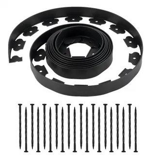 VEVOR Rasenkante, 600 x 5 cm, Kunststoff-Gartenbegrenzung mit 120 Spikes, Beeteinfassung, Landschaftseinfassung, Pflasterkante, Beetumrandung, Wegbegrenzungen für Blumenbeete, Hofpflaster VEVOR Rasenkante, 600 x 5 cm, Kunststoff-Gartenbegrenzung mit 120 Spikes, Beeteinfassung, Landschaftseinfassung, Pflasterkante, Beetumrandung, Wegbegrenzungen für Blumenbeete, Hofpflaster