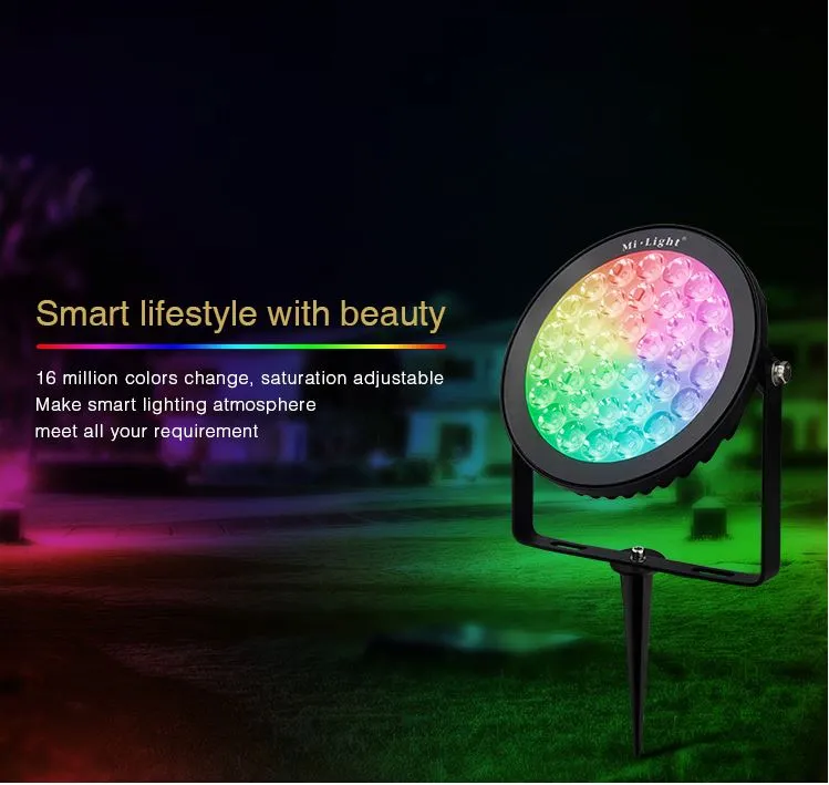 MiBoxer SYS-RC2 LED Subordinate Garten Lampe 15W RGB-WW (RGB-CCT) mit Funk und WLAN IP65 24V – Bild 4