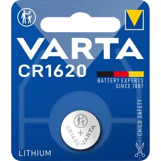 Lithium-Knopfzelle “Electronics“ VARTA, CR1620, 70mAh, 3V, 1er-Blister Lithium-Knopfzelle “Electronics“ VARTA, CR1620, 70mAh, 3V, 1er-Blister