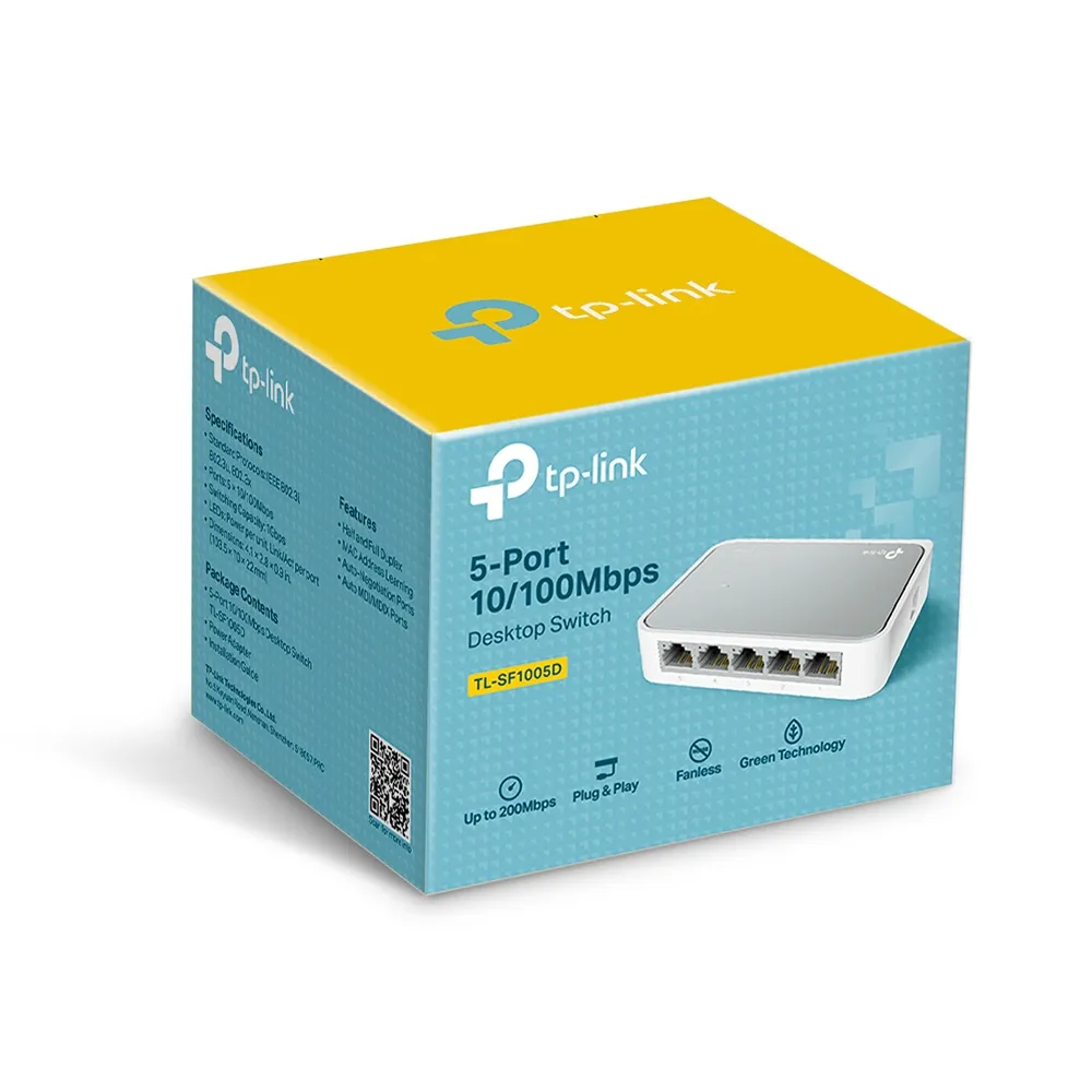 TP-Link - TL-SF1005P - 5-Port 10/100 Mbps Desktop Switch with 4-Port – Bild 3