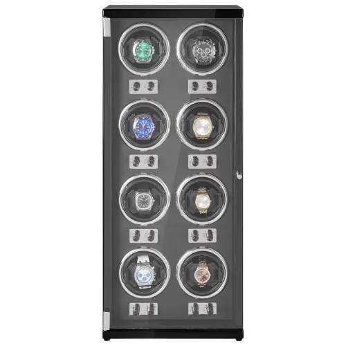 VEVOR Uhrenbeweger, Automatik-Uhrenbeweger, Watch Winder, Uhrenbeweger für Automatikuhren, Automatischer Uhrenbeweger mit Platz für 8 Uhren, LED Beleuchtung, 150–207 mm Einstellbar Riemenlänge – Bild 9