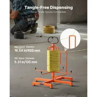 VEVOR Drahtspulenhalter, Boden- oder Wandmontage (45/22,7 kg), Kabelspulenspender, tragbare Drahtrolle mit Griff, drehbare Öse, für den Kabeltransport unter verschiedenen Bedingungen VEVOR Drahtspulenhalter, Boden- oder Wandmontage (45/22,7 kg), Kabelspulenspender, tragbare Drahtrolle mit Griff, drehbare Öse, für den Kabeltransport unter verschiedenen Bedingungen