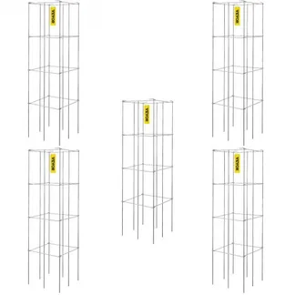 VEVOR Tomatenkäfige, 30 x 30 x 117 cm, 5er-Set quadratische Pflanzenstützkäfige, robuste, silberne Tomatentürme aus PVC-beschichtetem Stahl zum Klettern von Gemüse, Pflanzen, Blumen und Früchten VEVOR Tomatenkäfige, 30 x 30 x 117 cm, 5er-Set quadratische Pflanzenstützkäfige, robuste, silberne Tomatentürme aus PVC-beschichtetem Stahl zum Klettern von Gemüse, Pflanzen, Blumen und Früchten