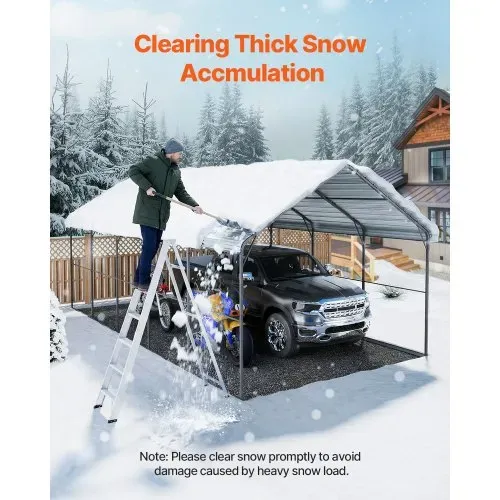 VEVOR Zeltgarage, 4 x 8 x 3,15 m, Garagenzelt, Carport mit Stahlrahmen & Dach, Autozelt-Garagenschatten mit abnehmbaren Seitenwänden, Mehrzweck-Autounterstand für Pickup, Boot, Auto & Traktoren – Bild 3
