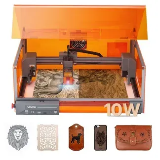 VEVOR Lasergravierer, 10 W, Lasergravur- & Schneidemaschine mit Gehäuse, Laserschneider, Graviermaschine, 300×300 mm Arbeitsbereich, 7000 mm/min, für Holz, Leder, Glas, bestimmte Metalle, Klasse 1 VEVOR Lasergravierer, 10 W, Lasergravur- & Schneidemaschine mit Gehäuse, Laserschneider, Graviermaschine, 300×300 mm Arbeitsbereich, 7000 mm/min, für Holz, Leder, Glas, bestimmte Metalle, Klasse 1