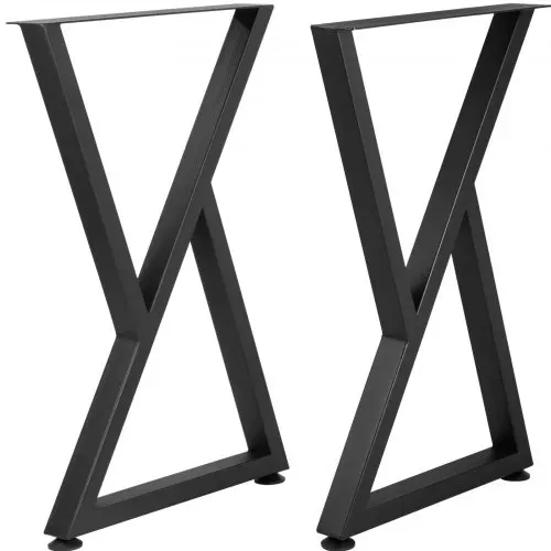 VEVOR Tischbeine, 71,1 x 45,7 cm Tischkufen, 2er-Set, robuste Bankbeine, Z-förmige Tischfüße aus Metall, Tischgestell aus Schmiedeeisen, Heimwerker-Möbel für Esstisch mit Gummi-Bodenschonern, Matte – Bild 8
