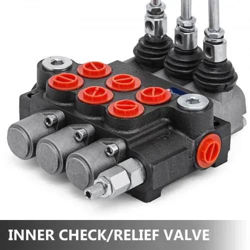 VEVOR 3 Bank Hydraulikventil Handhebelventil, 11GPM Hydraulic Directional Control Valve Adjustable,6,62 kg Hydraulische Ventil, Handhebelventil Hydraulik-Steuergerät, für Landwirtschaft Baumaschinen – Bild 4