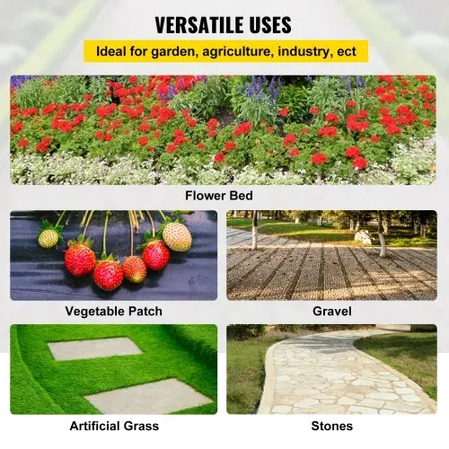 VEVOR 6x300Ft Unkrautschutzvlies Hochleistungsfähig Unkrautvlies Gartenvlies Reißfest – Bild 5