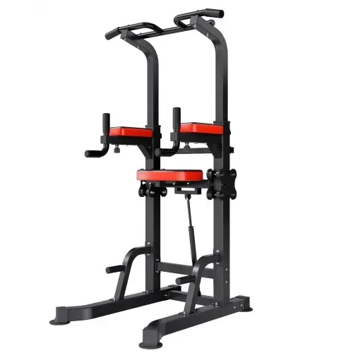 VEVOR Klimmzugstange Klimmzugstation Power Dip Station mit 150 kg Tragkraft & H-Rahmenkonstruktion stabilem Sockel & Unterstützungsplattform, 9-fach höhenverstellbar, Training von Armen Rücken – Bild 10