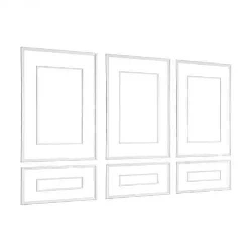 VEVOR Wandform-Set, 3er-Set, 45,97x78,99cm & 78,99x138,18cm Stuckleiste mit zweifach gerilltem, breitem & schmalem Profil, lackierbares Polystyrol, Zierleiste für Wohnzimmer & Schlafzimmer, Weiß – Bild 9