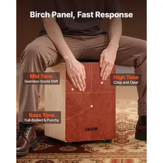 VEVOR Cajon, Kistentrommel mit internen Gitarrensaiten, leichte Drum-Box aus Holz, tragbares Trommel-Musikinstrument mit Reisetasche, abgerundeten Kanten, für Anfänger & Profis, 305x305x430 mm VEVOR Cajon, Kistentrommel mit internen Gitarrensaiten, leichte Drum-Box aus Holz, tragbares Trommel-Musikinstrument mit Reisetasche, abgerundeten Kanten, für Anfänger & Profis, 305x305x430 mm