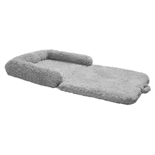 VEVOR Hundebett für Menschen & Hunde, 181x111x24cm, Memory-Schaum-Hundebett in Menschengröße, mit Seitentasche, Griff & Reißverschluss, abnehmbarer, maschinenwaschbarer Bezug, Hochflor, Dunkelgrau – Bild 10