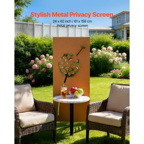 VEVOR Paravent 60×158 cm, Raumteiler aus Metall, Trennwand mit Erdspießen & Stahlplatte, Sichtschutz, Raumtrenner, Dekorative Sichtschutzwand, Ideal für Garten, Terrasse, Hof, Balkon VEVOR Paravent 60×158 cm, Raumteiler aus Metall, Trennwand mit Erdspießen & Stahlplatte, Sichtschutz, Raumtrenner, Dekorative Sichtschutzwand, Ideal für Garten, Terrasse, Hof, Balkon