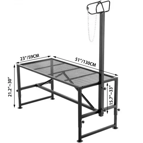 VEVOR Viehständer 130 x 59 cm, Trimmständer mit geradem Kopfstück, Ziegentrimmständer Metallrahmen Schafschurständer Viehtrimmständer – Bild 7