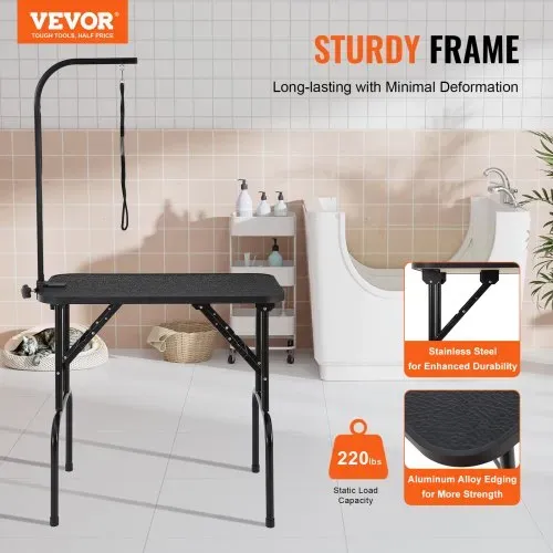 VEVOR Trimmtisch 875x472x1533mm Schertisch Edelstahl Hundepflegetisch 99,8kg Tragfähigkeit Frisiertisch Hund Faltbar Tierpflegetisch 807,7×459,7mm Desktop Ideal für Baden Trimmen Trocknen Bürsten VEVOR Trimmtisch 875x472x1533mm Schertisch Edelstahl Hundepflegetisch 99,8kg Tragfähigkeit Frisiertisch Hund Faltbar Tierpflegetisch 807,7×459,7mm Desktop Ideal für Baden Trimmen Trocknen Bürsten