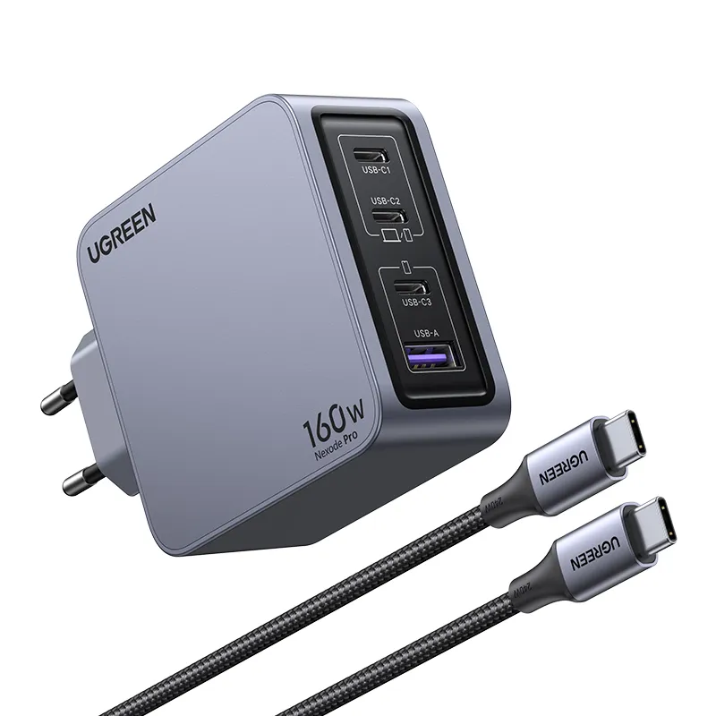 Ugreen Nexode Pro 160W GaN Charger with USB-C Cable Universal Schwarz, Grau AC Schnellladung Drinnen – Bild 4