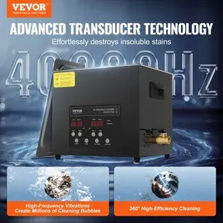 VEVOR 10 L Ultraschallreiniger 240 W digitales Ultraschallreinigungsgerät mit Schonmodus & verbesserter Entgasung, 40 kHz industrieller Schmuckreiniger mit Heizung & Timer, für Brillen Uhren Schwarz VEVOR 10 L Ultraschallreiniger 240 W digitales Ultraschallreinigungsgerät mit Schonmodus & verbesserter Entgasung, 40 kHz industrieller Schmuckreiniger mit Heizung & Timer, für Brillen Uhren Schwarz
