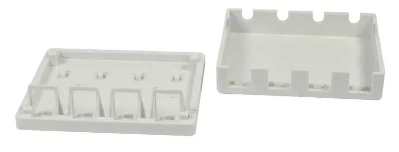Keystone, Modulträger, Patchpanel für 4x TP-Modul, Aufputz, weiss(ABS), Synergy 21, – Bild 3