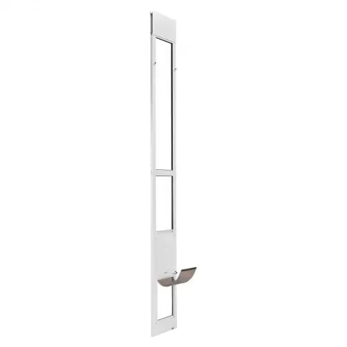 VEVOR Hundetür Haustiertür für Glasschiebetür, 2311–2439 mm höhenverstellbar, Rahmen aus Aluminiumlegierung mit drehbaren Metallscharnieren & Schlossdesign, 209,6 x 311,2 mm Vorhangmaße, Weiß – Bild 8
