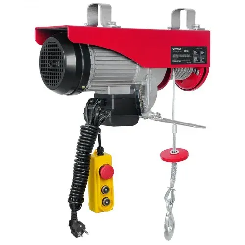 VEVOR 230V Elektrische Seilwinde 500kg bis 1000kg Hubhöhe 12m Seilzug Motorwinde 1600W Motor Flaschenzug 10m/min Hubgeschwindigkeit Hebezug mit kabelgebundener Fernbedienung Seilhebezug Kettenzug – Bild 8
