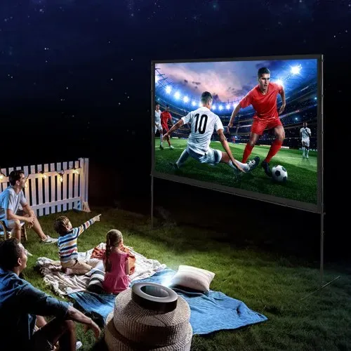 VEVOR Projektion Beamer Leinwand mit Ständer 254 cm HD 4K Outdoor Indoor Projektor Screen Schnelles Klappbare Tragbare Filmleinwand 16: 9 für Heimkino, Camping und Freizeitveranstaltungen Schwarz – Bild 7