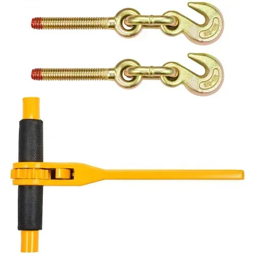 VEVOR Ketten- und Binder-Set, 3/8"-1/2" Ratschenlastbinder 9200 lbs Arbeitslastgrenze, 3/8" x 10' G80 Ketten mit Greifhaken, Ratschenbinder und Ketten für LKW, Festzurren, Transportieren, Abschleppen, 2er Set – Bild 8