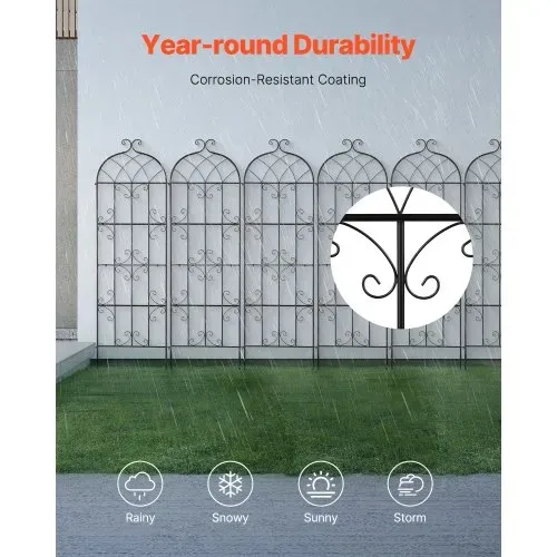 VEVOR Rankhilfe für Kletterpflanzen, 51x180 cm, 6er-Set rostfreies Metallspalier für Gartenblumen, Kletterhilfe, Rankgitter für Rosen, Gurkenstütze, dekoratives Clematis-Spalier für Innenhöfe & Rasen – Bild 3