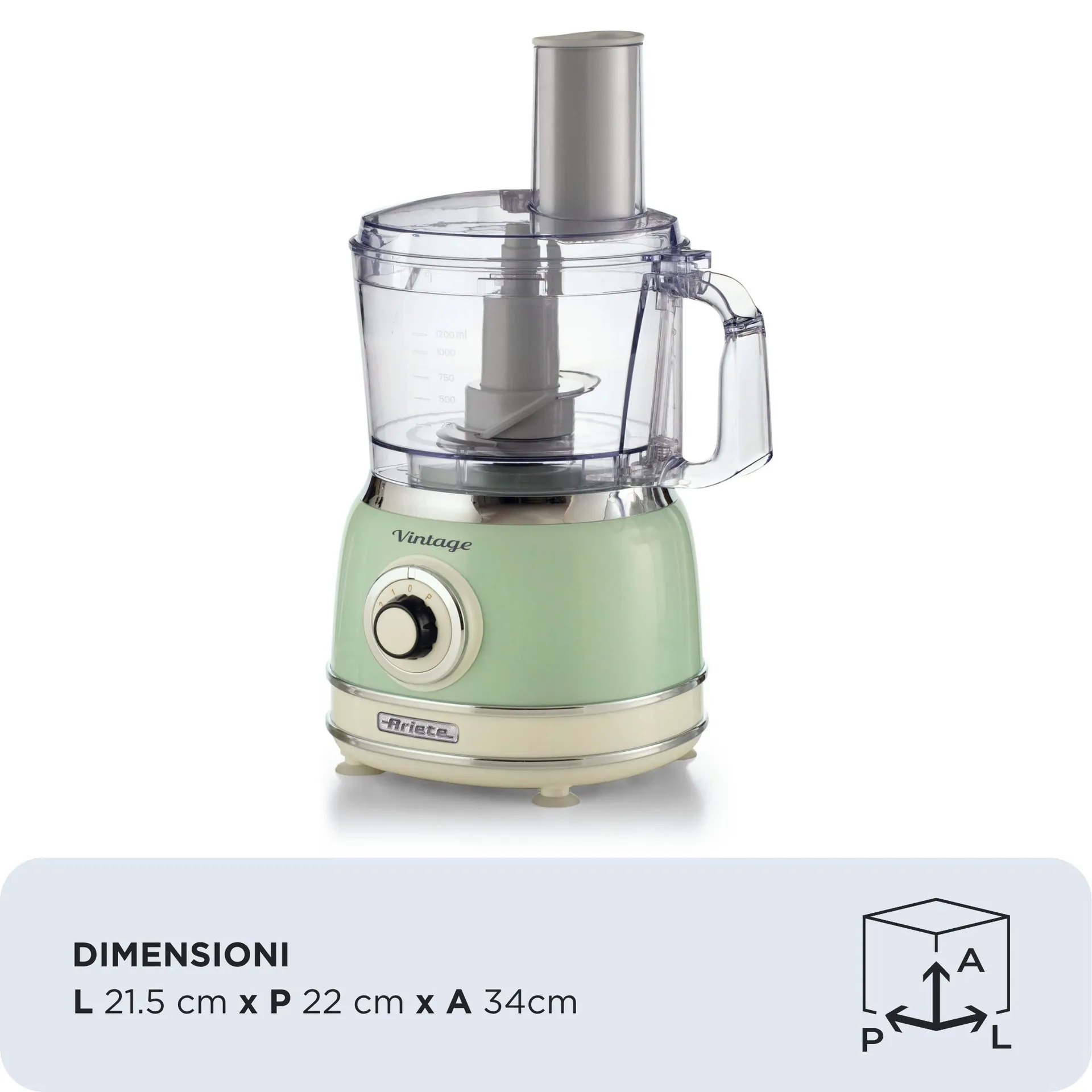 Ariete Vintage Line 1781/04 Küchenmaschine 1000 W 2,1 l Grün – Bild 2