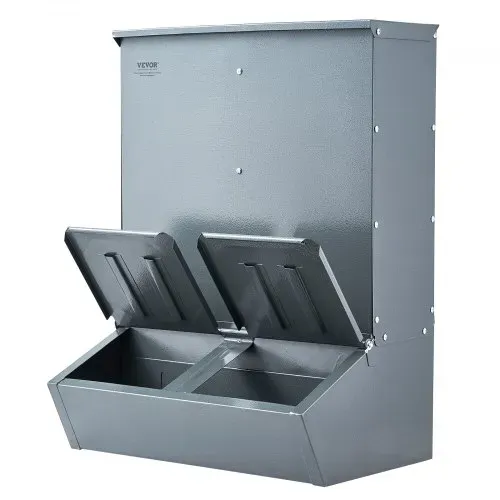 VEVOR Futterspender, 3,7 Scheffel Fassungsvermögen, Futterbox mit Doppeltür, Hochleistungs-Futtertrog aus Stahl, Schweinefutterautomat, Heuraufe für Außenbereich, Zum Füttern von bis zu 8 Schweinen – Bild 8
