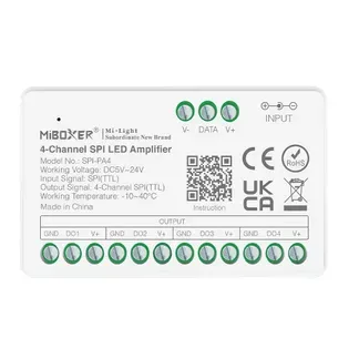 MiBoxer SPI-PA4 LED Pixel LED Controller SPI-Serie 4-Channel Amplifier/Repeater MiBoxer SPI-PA4 LED Pixel LED Controller SPI-Serie 4-Channel Amplifier/Repeater