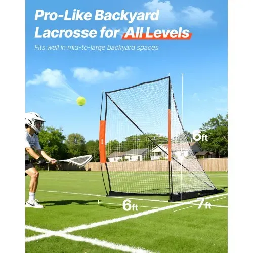 VEVOR Lacrosse-Tor, 6′ x 6′ Lacrosse-Netz, tragbares Lacrosse-Tor mit Tragetasche, Glasfaserstange, Hinterhof-Lacrosse-Trainingsausrüstung, einfach aufzubauendes College-Tor, perfekt für das Training VEVOR Lacrosse-Tor, 6′ x 6′ Lacrosse-Netz, tragbares Lacrosse-Tor mit Tragetasche, Glasfaserstange, Hinterhof-Lacrosse-Trainingsausrüstung, einfach aufzubauendes College-Tor, perfekt für das Training