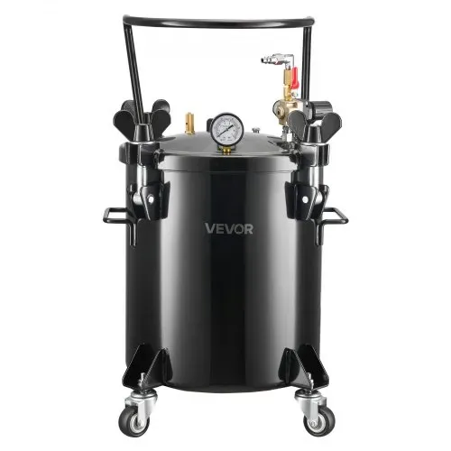 VEVOR Druckbehälter für Sprühfarbe, 20 L Drucktank aus Stahl mit 2 Anschlüssen (EU/AU) für Heimgebrauch Heimwerkerarbeiten Kunstkreationen, Farbbehälter mit großem Durchmesser & 4 Rollen – Bild 9