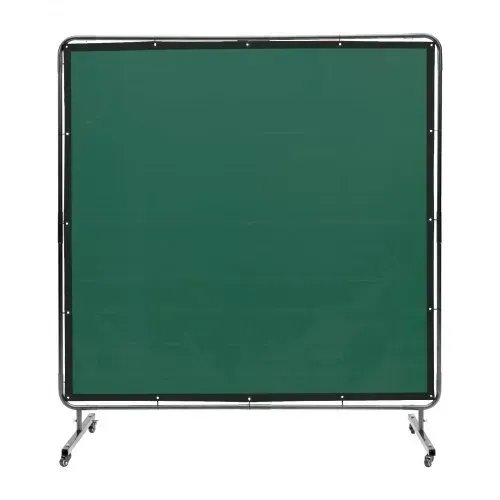 VEVOR Schweißvorhang 1,8 x 1,8 m Schweißschutzvorhang aus Flammhemmendem Vinyl Schweißschutzwand mit 4 Schwenkrädern und einem 6-stufigen UV-Schutz Schweißerdecke Schweißschutz Grün – Bild 8