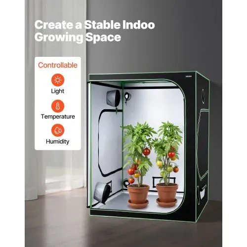 VEVOR Growzelt, 150x150x200 cm, Indoor-Pflanzenzelt mit Vollspektrum-LED-Zuchtlicht & Belüftungssystem, Growbox 600D hochreflektierendes Mylar, Zuchtzelte, Gewächshaus für Blumen & Gemüse VEVOR Growzelt, 150x150x200 cm, Indoor-Pflanzenzelt mit Vollspektrum-LED-Zuchtlicht & Belüftungssystem, Growbox 600D hochreflektierendes Mylar, Zuchtzelte, Gewächshaus für Blumen & Gemüse