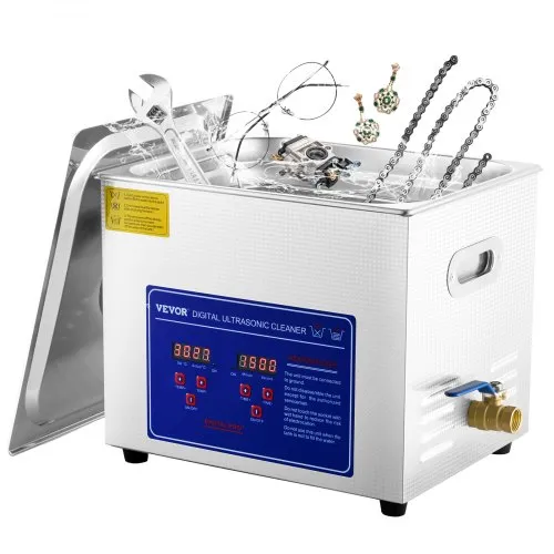 VEVOR Professioneller Ultraschallreiniger, 10 L Ultraschall-Schmuckreiniger mit digitalem Timer und Heizung, Edelstahl-Industrie-Schallreiniger 40 kHz für Brillen, Uhren, Ringe, Kleinteile VEVOR Professioneller Ultraschallreiniger, 10 L Ultraschall-Schmuckreiniger mit digitalem Timer und Heizung, Edelstahl-Industrie-Schallreiniger 40 kHz für Brillen, Uhren, Ringe, Kleinteile