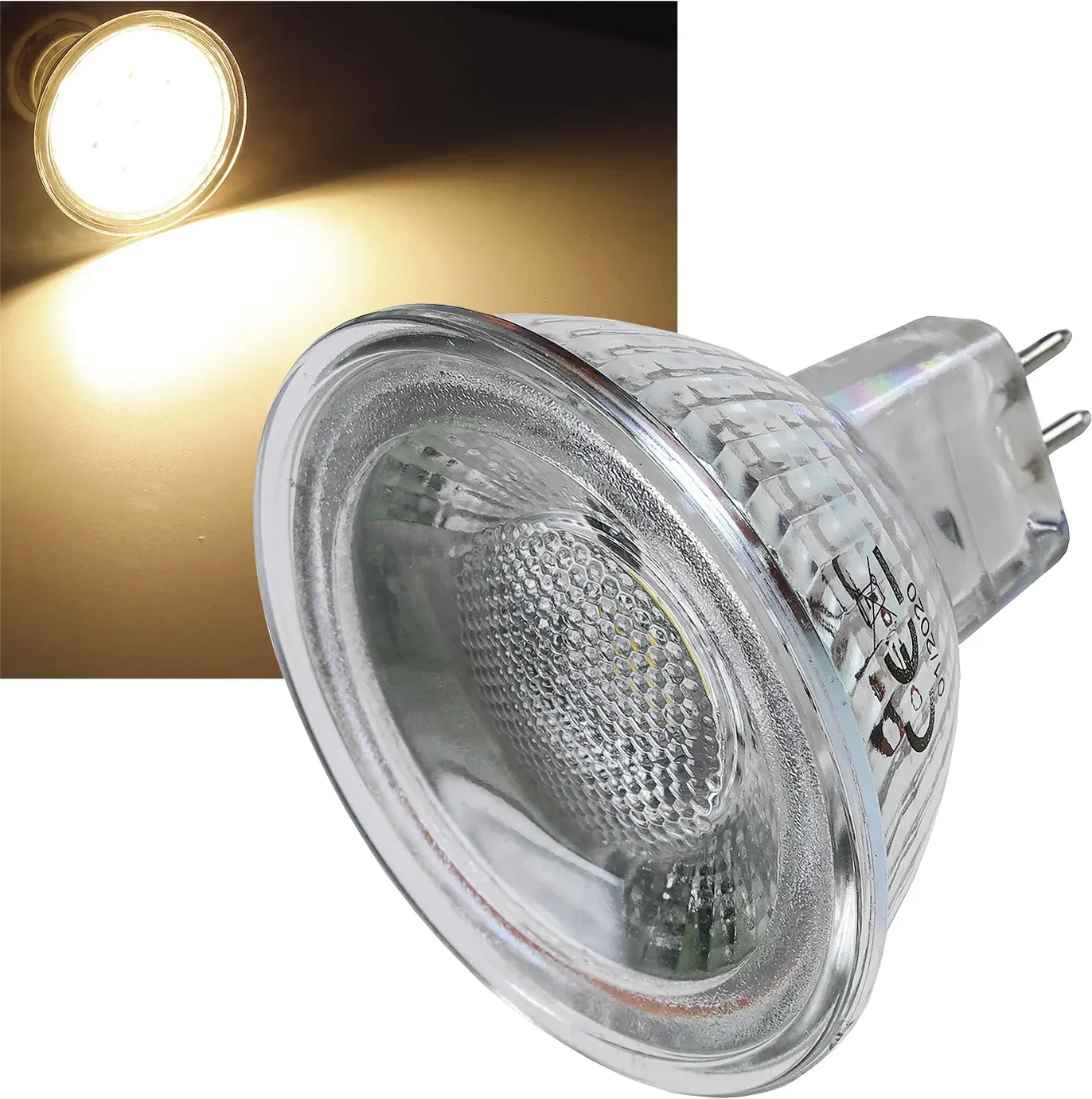 LED Strahler MR16 “H50 COB” 3000k, 440lm, 12V/5W, warmweiß LED Strahler MR16 “H50 COB” 3000k, 440lm, 12V/5W, warmweiß