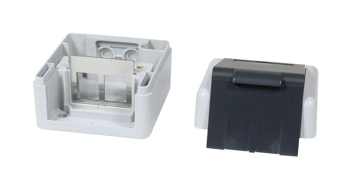 Keystone, Modulträger, Aufputzgehäuse IP44, mit Montageeinsatz für 2xKeystone Module, Synergy 21, – Bild 4