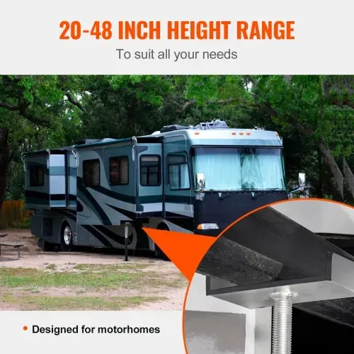 VEVOR 2 Stk.Ausziehbares Stützenset Wohnmobile 2,27 t Jeder, Höhenverstellbar 500–1230 mm Stützung, 2 mm Dicke Stahlrohre für Anhänger, Wohnmobile usw. Silber Wohnwagen-Zubehör Wahrung der Stabilität – Bild 3