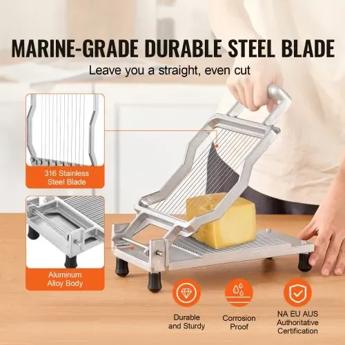 VEVOR Käseschneider mit Draht, 0,39" und 0,78" Cheeser Butterschneideklinge, abnehmbarer Käsehobeldraht, kommerzieller Käsehobel aus Aluminiumlegierung mit Messerdraht aus 316 Edelstahl, zum Kochen in der Küche – Bild 3