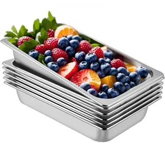 VEVOR Edelstahl Behälter 6 Stk. Speisebehälter Essens Behälter, Antihaft Teller, 537 x 330 x 90 mm kommerzieller Warmhaltebehälter für Speisen, Torten, Aufläufe, Hotelpfanne Tisch Food Pan VEVOR Edelstahl Behälter 6 Stk. Speisebehälter Essens Behälter, Antihaft Teller, 537 x 330 x 90 mm kommerzieller Warmhaltebehälter für Speisen, Torten, Aufläufe, Hotelpfanne Tisch Food Pan