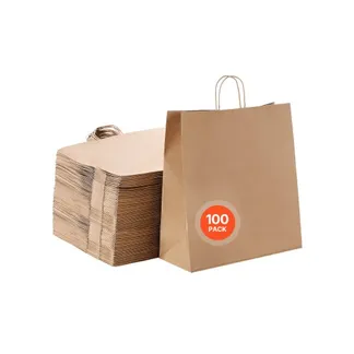 VEVOR Kraftpapiertüten, 100er-Pack, Geschenktüten mit Henkel, 457x178x483 mm, große Einkaufstüten, Papiertragetaschen, Krafttaschen, für Geburtstage, Hochzeiten, Einkäufe, Geschenke, braun VEVOR Kraftpapiertüten, 100er-Pack, Geschenktüten mit Henkel, 457x178x483 mm, große Einkaufstüten, Papiertragetaschen, Krafttaschen, für Geburtstage, Hochzeiten, Einkäufe, Geschenke, braun